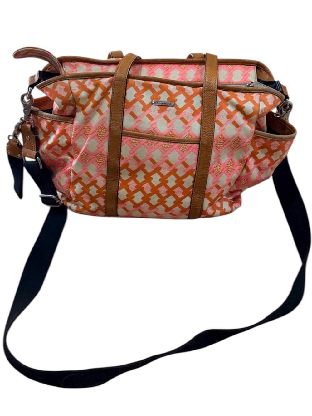 Rebecca Minkoff Marissa Large Tote Coated Canvas Leather Trim Travel Bag